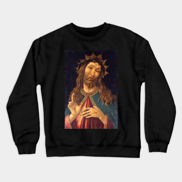 Christ Crowned with Thorns by Sandro Botticelli Crewneck Sweatshirt by MasterpieceCafe